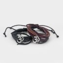 Adjustable Leather OM Bracelet Tibetan Mantra Unisex Bracelet