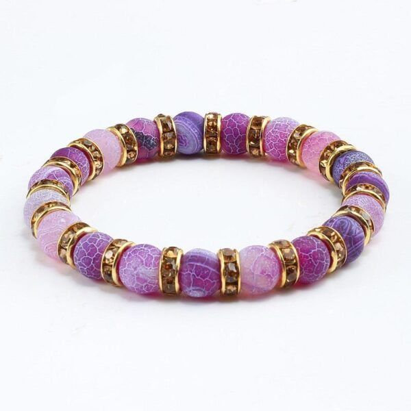 Purple Natural Stone Bracelets Chakra Buddha Bracelets - Image 2