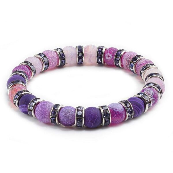 Purple Natural Stone Bracelets Chakra Buddha Bracelets - Image 5