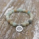 Matte Frosted Amazonite Buddha Beaded Bracelet Bangle Bracelet