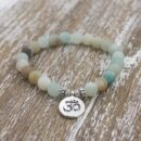 Matte Frosted Amazonite Buddha Beaded Bracelet Bangle Bracelet