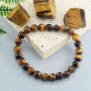 ?Tiger Eye Charm Bracelet Gemstone Jewelry Bead Bracelet Protection Crystals Bracelet