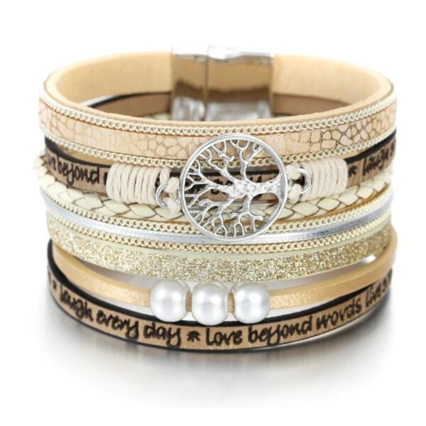 Tree of Life Multi-layer Wrap Bracelet Buddha Charm Bangle Ladies Bracelets