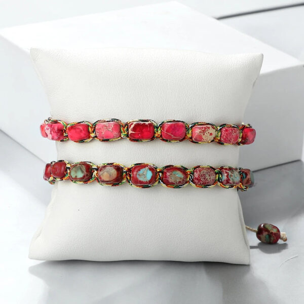 Imperial Stone Gemstone Beaded Bracelet Handmade Bohemian Bracelet - Image 2