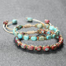 Imperial Stone Gemstone Beaded Bracelet Handmade Bohemian Bracelet