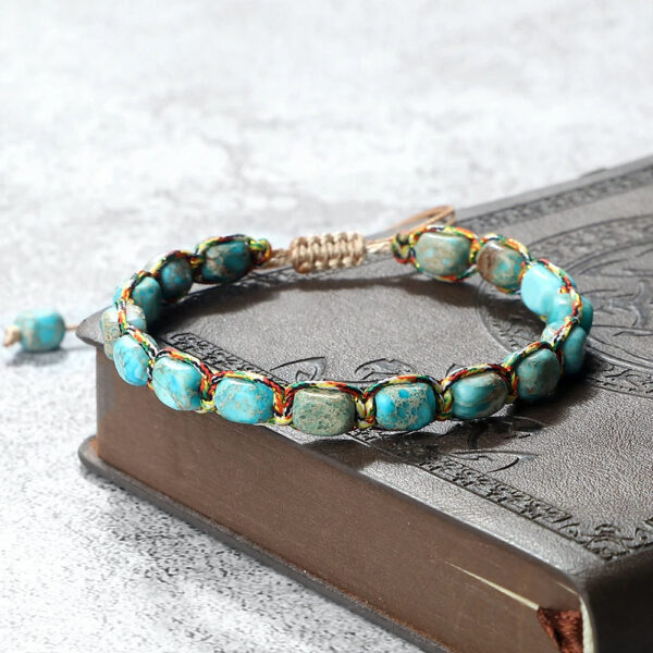 Imperial Stone Gemstone Beaded Bracelet Handmade Bohemian Bracelet - Image 3