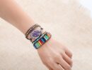 Handmade Multi-Color Natural Stone Chakra Bracelet Crystal Beads Matching Unisex