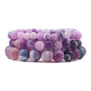 Charm Purple Weathered Stone Bracelet Chakra Crystal Buddha Lucky Charm Inspired Bracelet