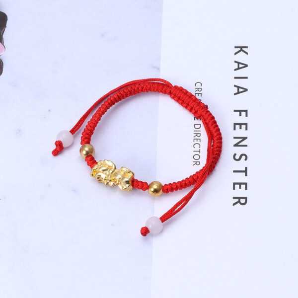 Gold Pi Xiu Red String Bracelet - Free For Limited Time - Image 3