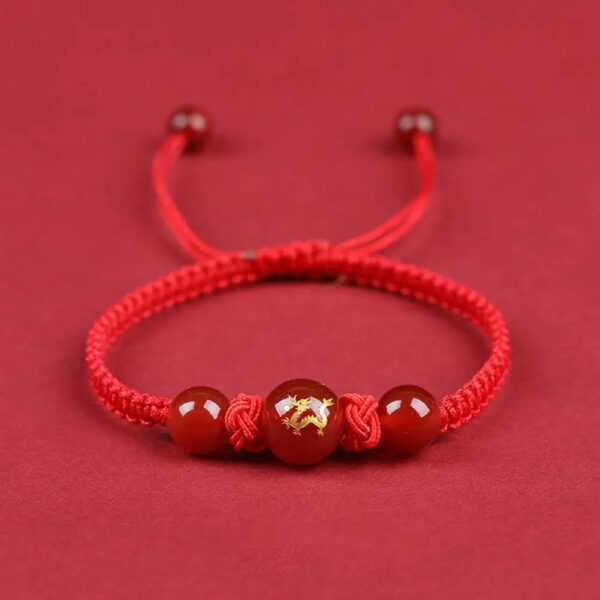 Lucky Red Rope Dragon Bracelet Good Fortune Feng Shui Knot Bracelet - Image 3