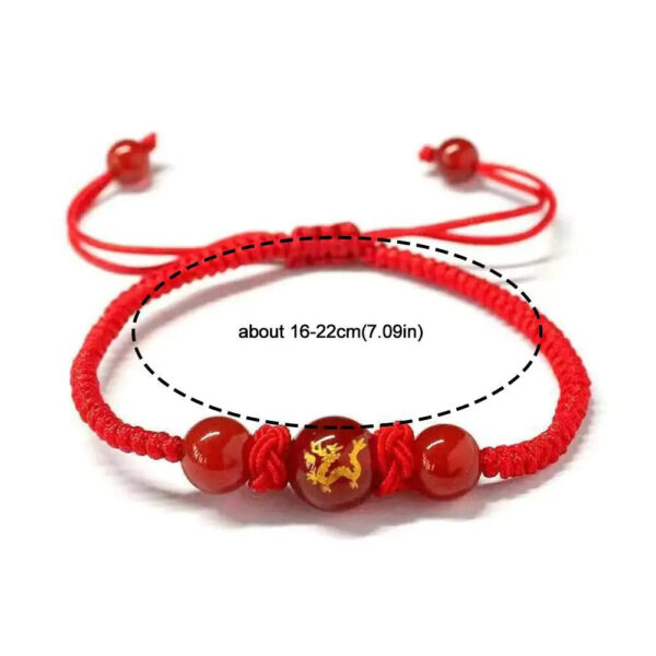 Lucky Red Rope Dragon Bracelet Good Fortune Feng Shui Knot Bracelet - Image 6