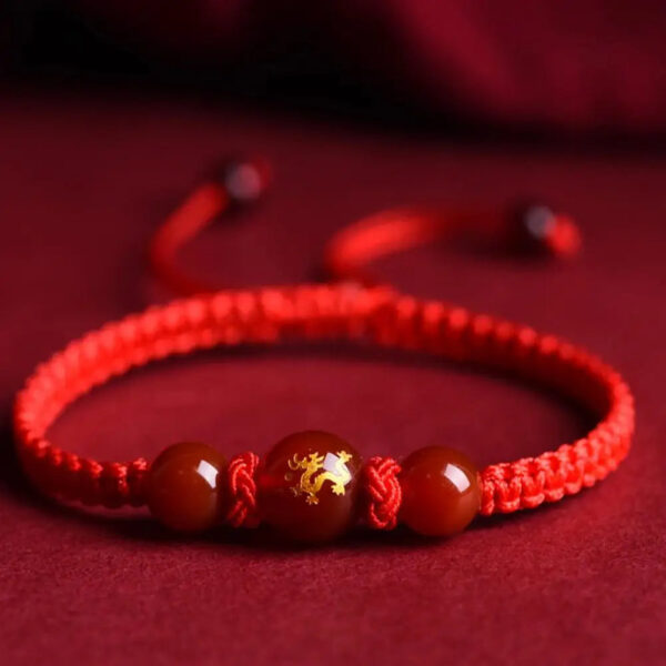 Lucky Red Rope Dragon Bracelet Good Fortune Feng Shui Knot Bracelet - Image 5