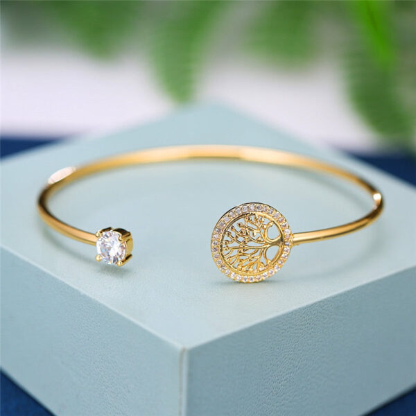 Elegant Tree of Life Charm Bracelet Bangle Style Bracelet - Image 2