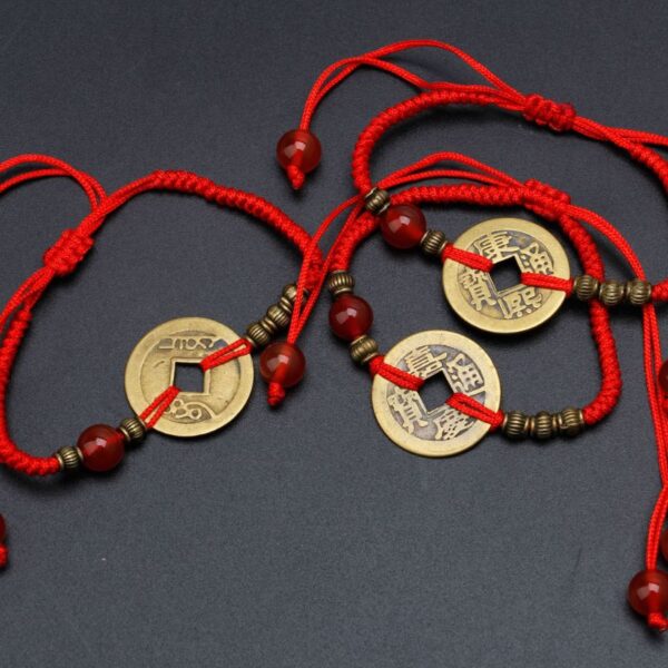 Ancient Coin Red String Bracelet Good Luck Charm Bracelet - Image 2