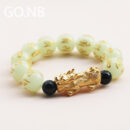 Feng Shui Pixiu Luminous Stone Beads Bracelet Pi Xiu Lucky Charm Dragon Bracelet