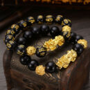 Feng Shui Wealth Beads Bracelet 10 Colors Lucky Charm Obsidian Pi Yao Bracelet