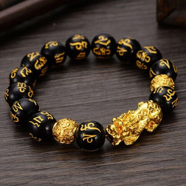 Golden Pi Xiu Beaded Bracelet Custom Design Pixiu Bracelet - Image 4