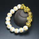 Feng Shui Wealth White Mantra Beads Bracelet White Crystals Lucky Bracelet