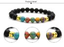 Lava Stone Chakra Beads Bracelet Crystal Buddha Natural Stone Beaded Bracelet