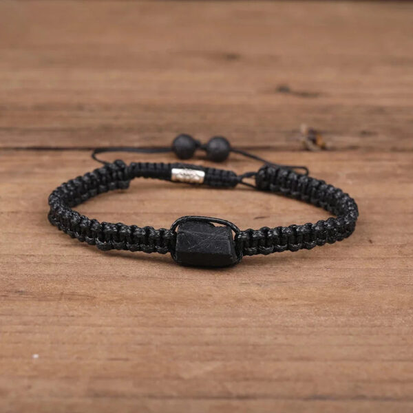 Black Tourmaline Braided Handmade Bracelet Jewelry Tourmaline Stone Inspired Bracelet