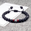 Black Onyx Stone Beads Tibetan Bracelet Crystal Gemstone Adjustable Bracelet