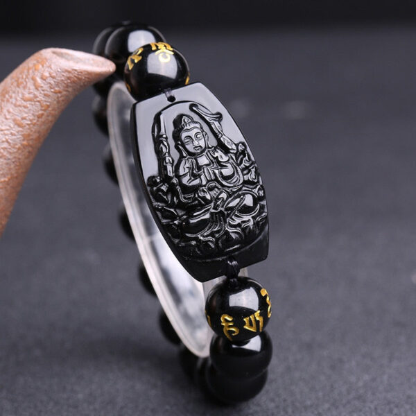 Black Obsidian Energy Bracelet Enlightenment Buddha Bracelet - Image 3