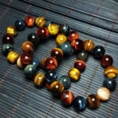 Natural Tiger Eye Stone Bracelet Multi color Bead Bracelet Unisex