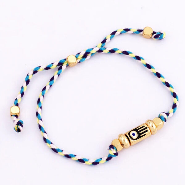 Cotton Cord Evil Eye Cross String Bracelet Knot Protection Rope Bracelet - Image 2