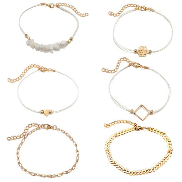 Hollow Square Gravel Bracelet Crystal Women Bracelet Set - Image 2