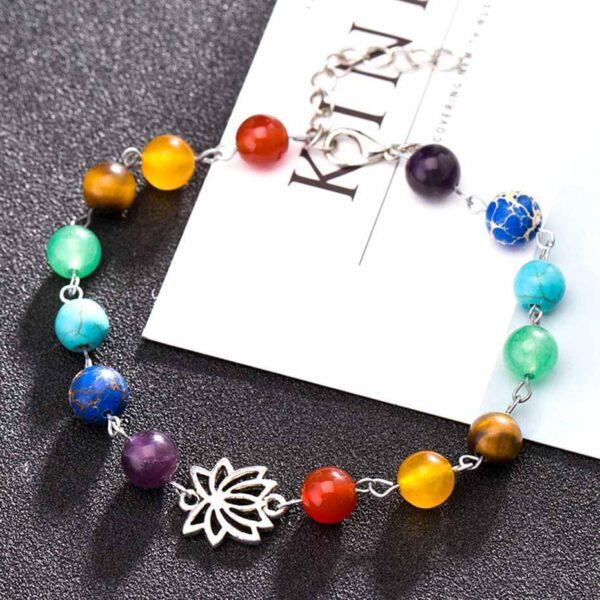 7 Chakra Meditation Energy Bracelet Stones Chakra Crystals Bracelet - Image 2