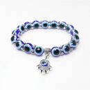 Blue Evil Eye Hamsa Hand Fatima Bracelet Lucky Charm Stone Bracelet