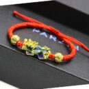 Lucky Pixiu Dragon Wealth Bracelet Knot Braided Rope Pi Xiu Color Changing Bracelet