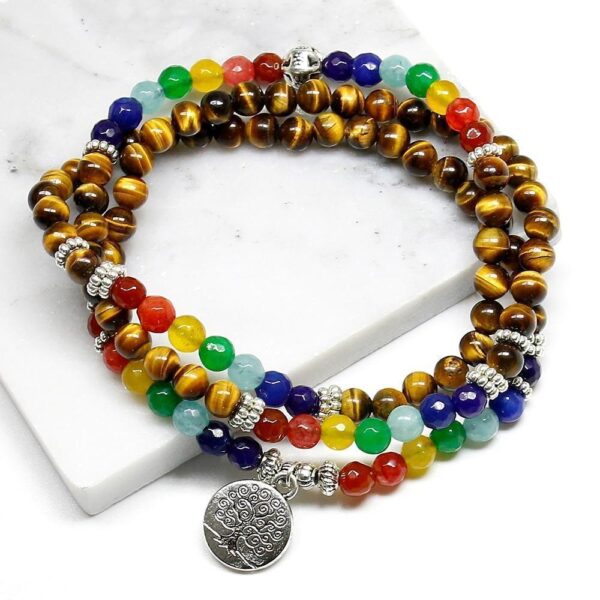 Mala 108 Healing Bracelet Charmed Beaded Chakra Men Women Bracelet - Image 7