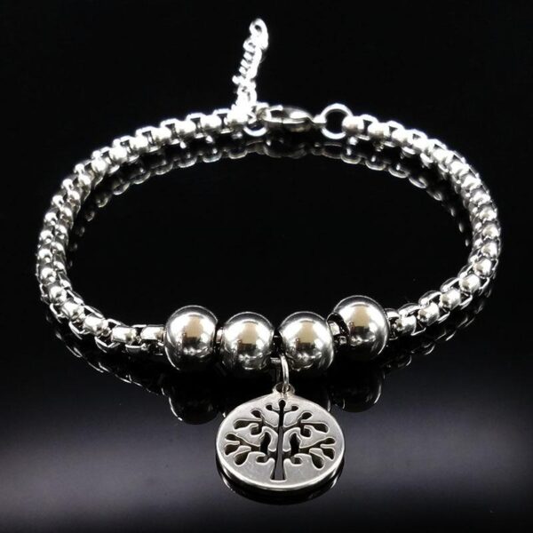 Tree of Life Symbol Stainless Steel Bracelet - Image 2