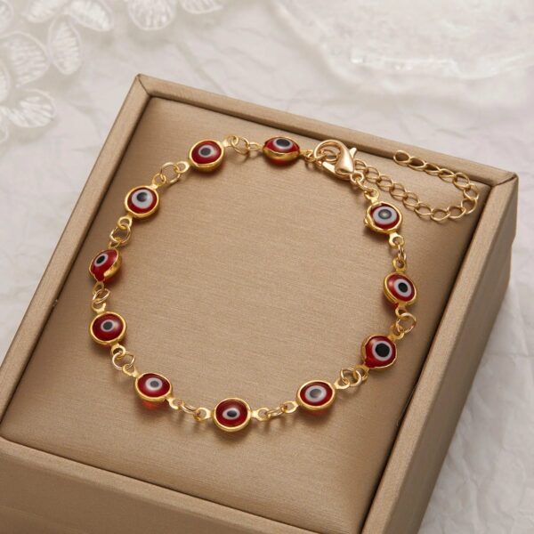 Turkish Eye Evil Eye Bead Bracelet Adjustable Bangle Women Bracelet - Image 3