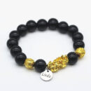 Feng Shui Pixiu Obsidian Stone Beads Bracelet Custom Charm Pi Xiu Bracelet