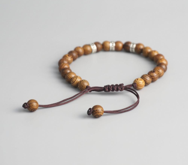 Tibetan Buddhist Hand Braided Lucky Wood Bracelet OM Mani Padme Hum Monk Mantra Bracelet - Image 6