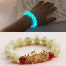 Feng Shui Pixiu Luminous Stone Beads Bracelet Pi Xiu Lucky Charm Dragon Bracelet