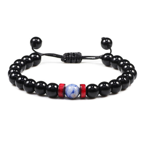 Black Onyx Stone Beads Tibetan Bracelet Crystal Gemstone Adjustable Bracelet - Image 5