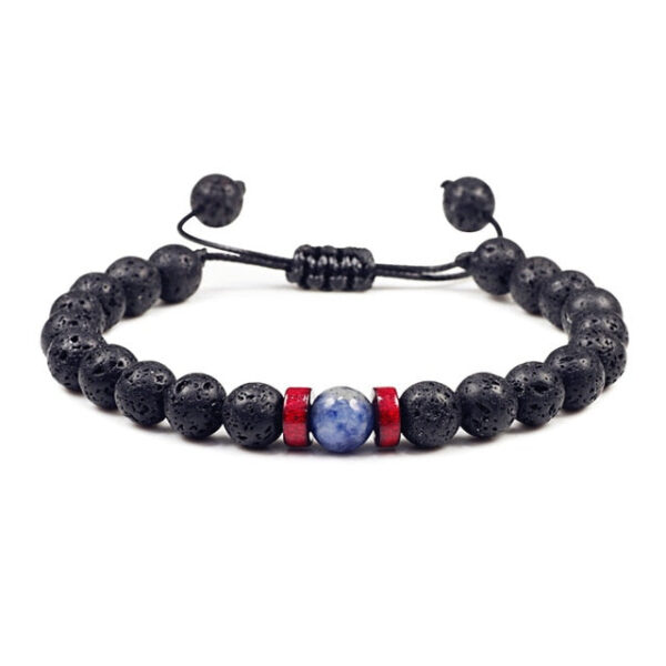 Black Onyx Stone Beads Tibetan Bracelet Crystal Gemstone Adjustable Bracelet - Image 3