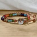 7 Chakra Natural Stone Leather Wrap Bracelets Spiritual Bracelets