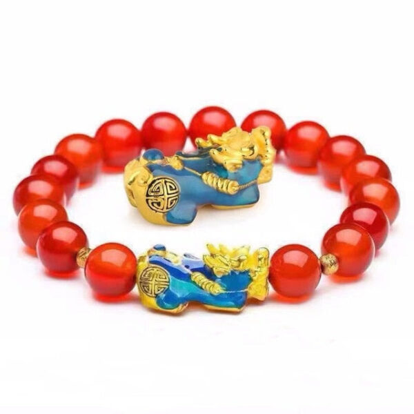 Feng Shui Pixiu Obsidian Stone Beads Bracelet Beaded Pi Xiu Dragon Lucky Charm - Image 14