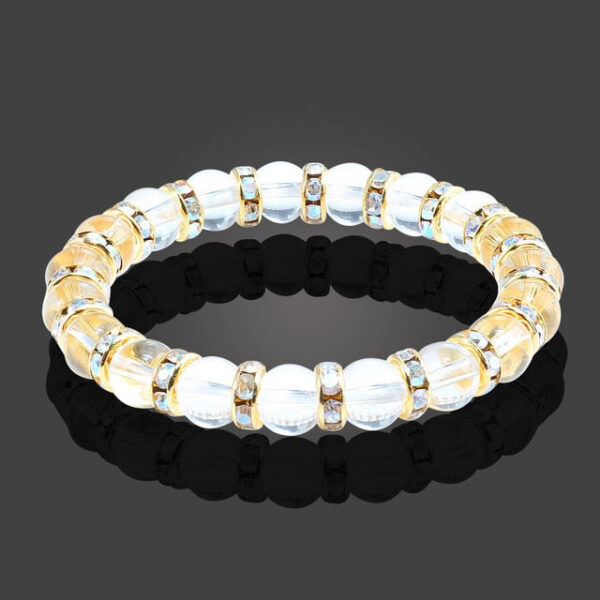 Natural Crystal Blue Stone Beads Yoga Fitness Buddha Stones Bracelet - Image 7