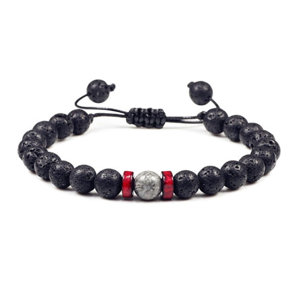 Black Onyx Stone Beads Tibetan Bracelet Crystal Gemstone Adjustable Bracelet - Image 6