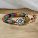 7 Chakra Natural Stone Leather Wrap Bracelets Spiritual Bracelets