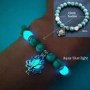 Natural Stone Bracelet Charm Lotus Turquoise Beads Glow in the Dark Bracelet