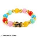 Thermochromic Feng Shui Pi Xiu Bracelet Crystals Beads Lucky Charm Gold Dragon Pixiu Bracelet