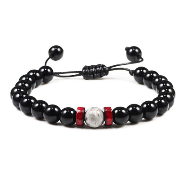 Black Onyx Stone Beads Tibetan Bracelet Crystal Gemstone Adjustable Bracelet - Image 8