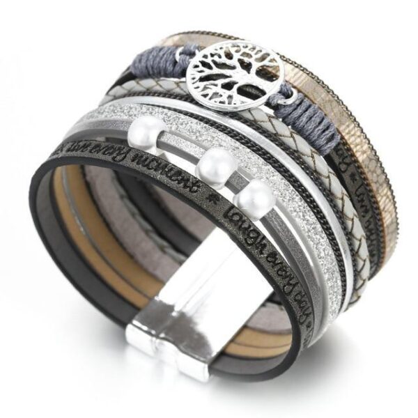 Tree of Life Multi-layer Wrap Bracelet Buddha Charm Bangle Ladies Bracelets - Image 4