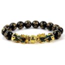 Feng Shui Pixiu Obsidian Gold Plating Pi Xiu Bracelet Beads Lucky Charm Dragon Bracelet